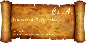 Csarankó Amrita névjegykártya